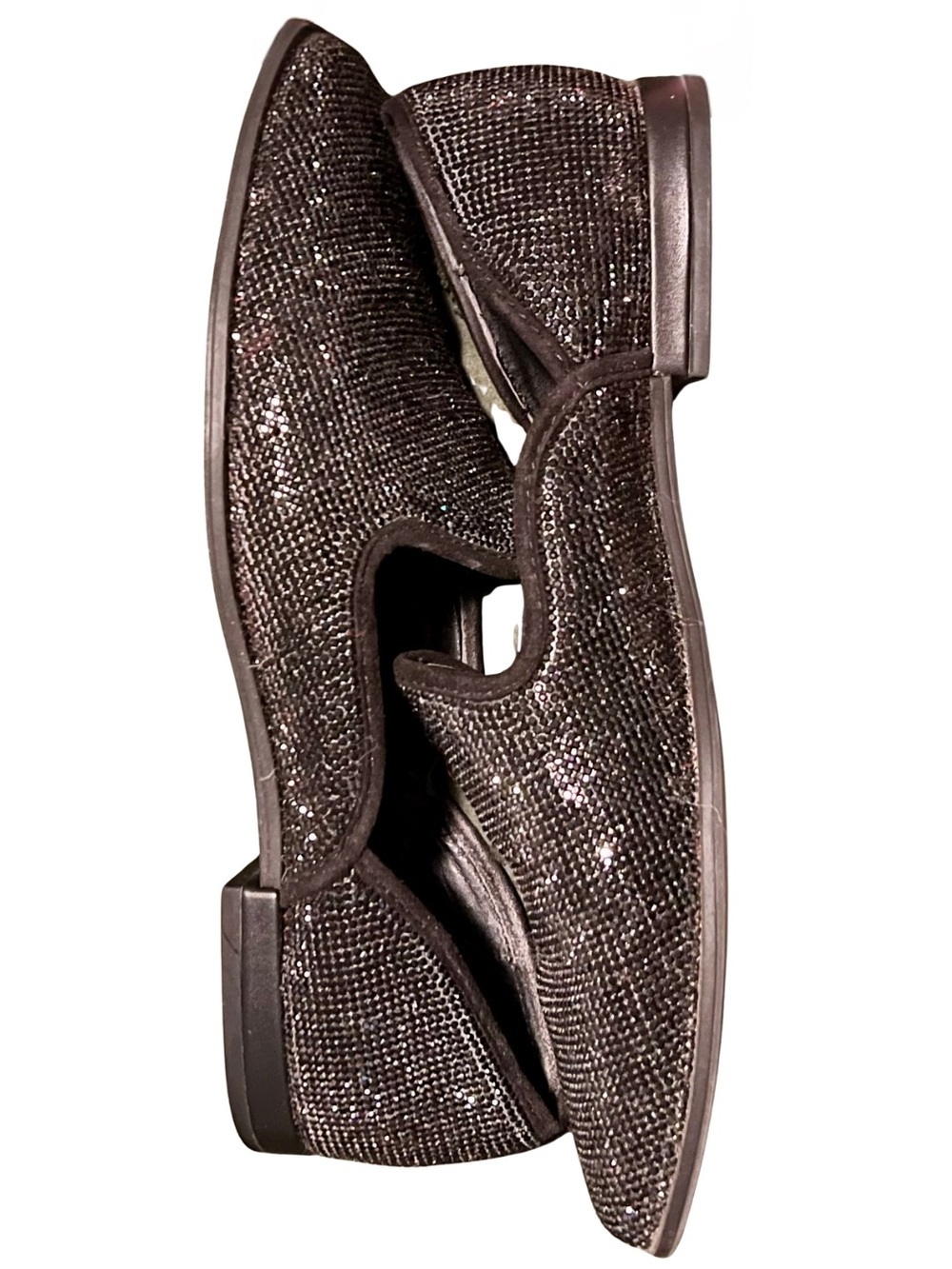 Chelsea & Violet Leone Black Crystal Rhinestone Loafers Size 9 - Picture 5 of 9